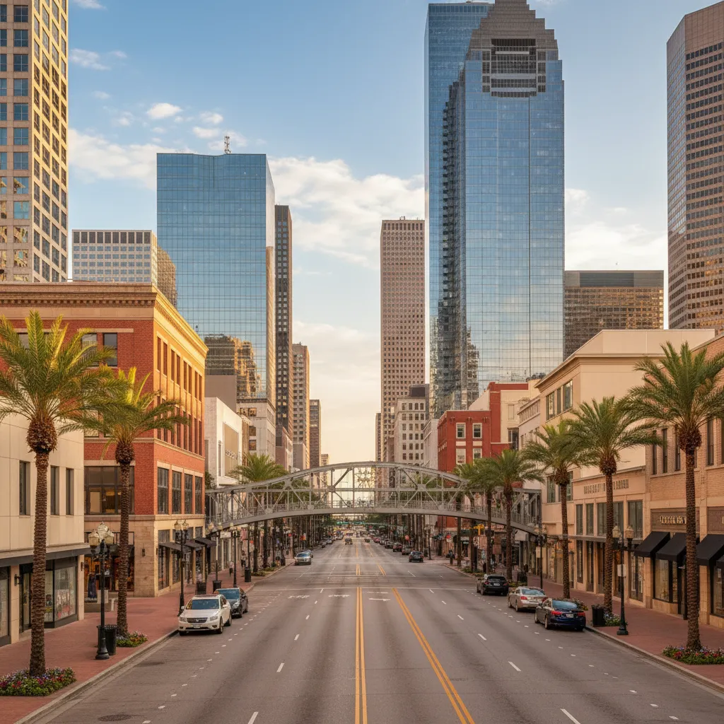 Galleria / Uptown neighborhood in Houston Texas showing local streetscape and community character