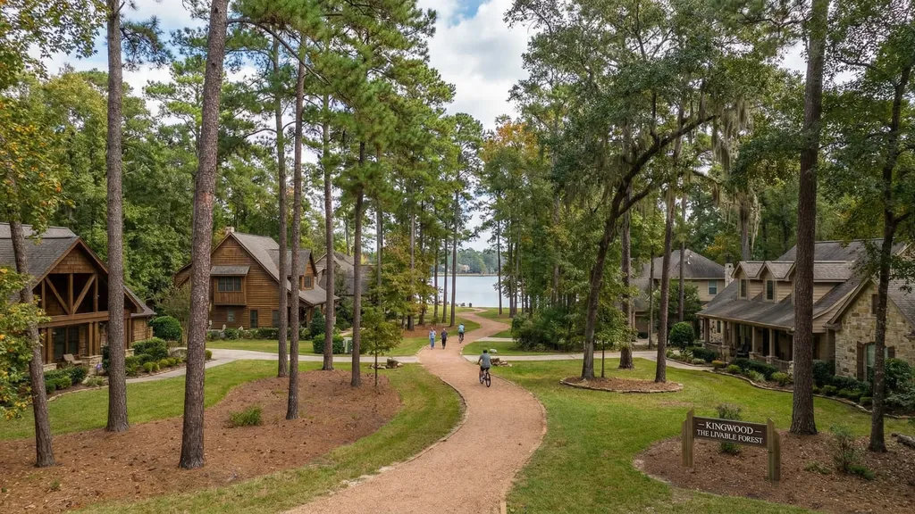 Kingwood community in suburban Houston Texas — homes and neighborhood amenities