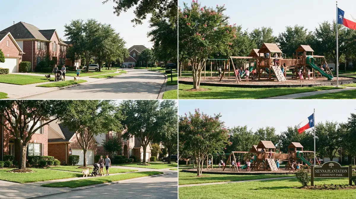Missouri City / Sienna community in suburban Houston Texas — homes and neighborhood amenities
