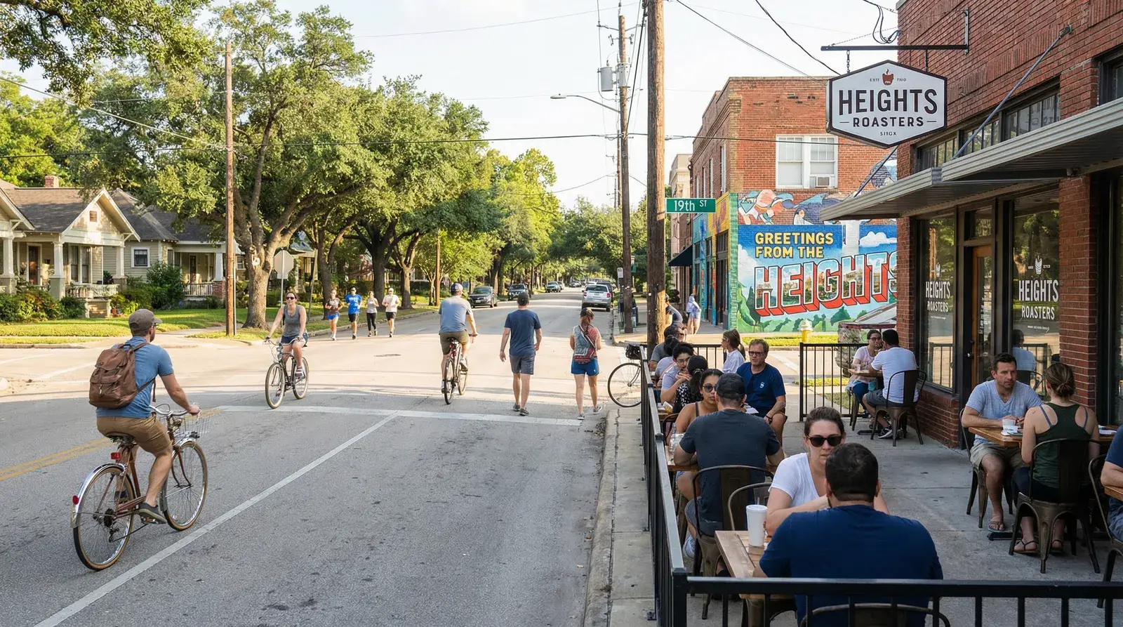 The Heights neighborhood in Houston Texas — residential streetscape and community