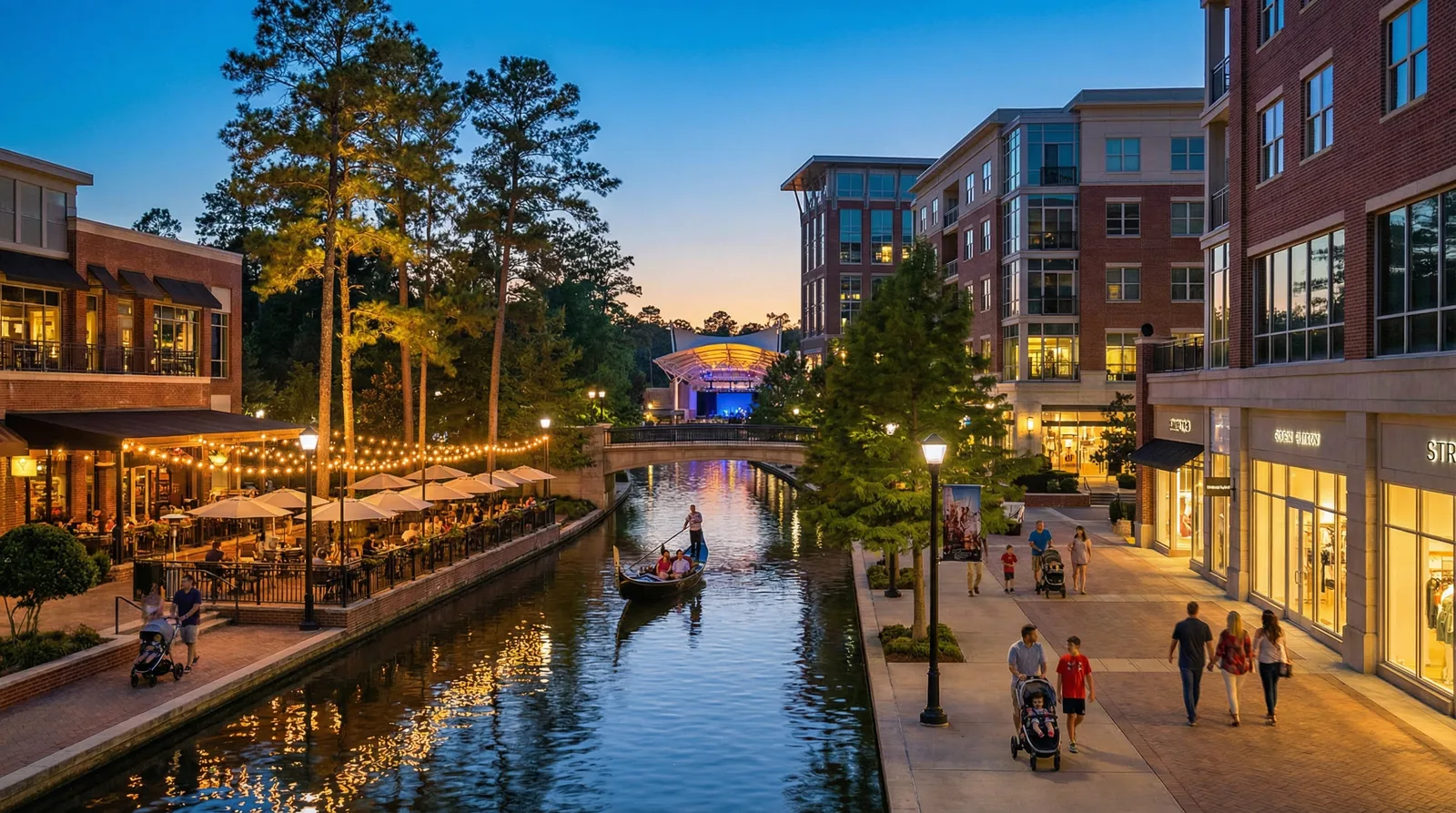 The Woodlands community in suburban Houston Texas — homes and neighborhood amenities