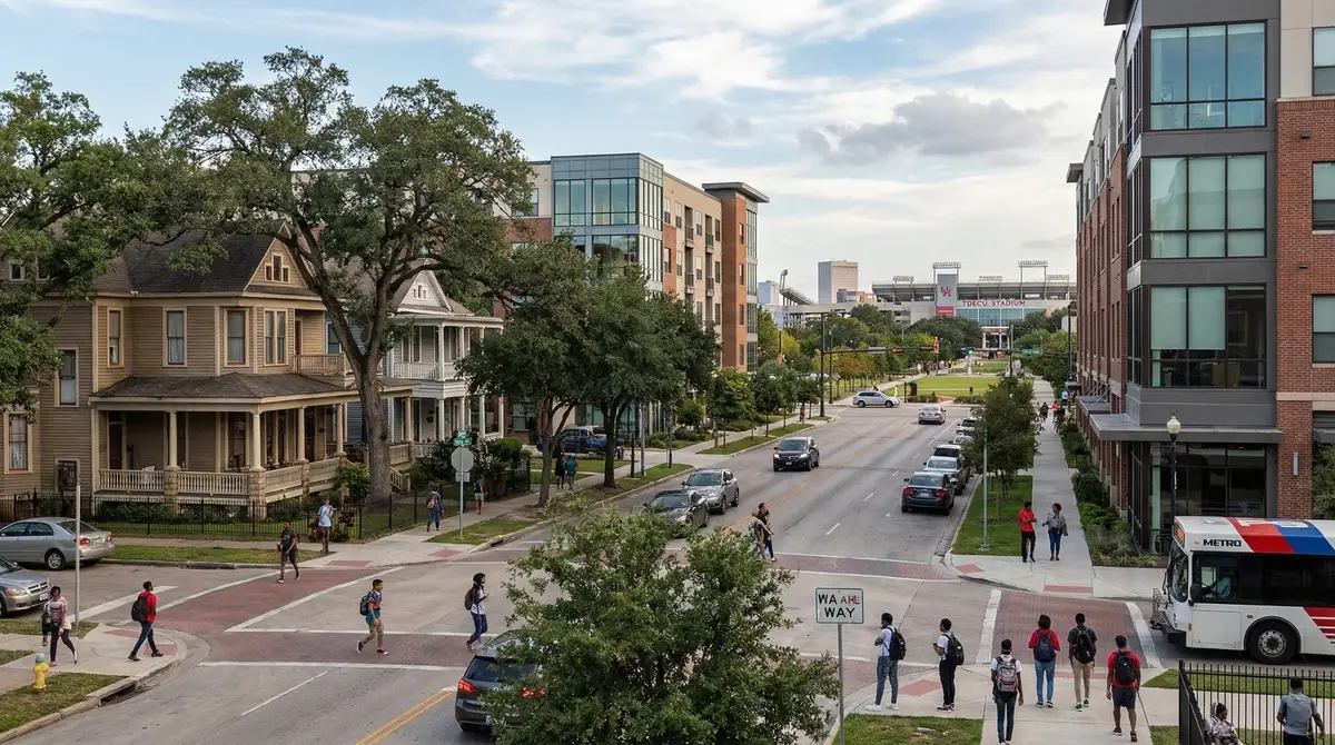 Third Ward / University neighborhood in Houston Texas — residential streetscape and community