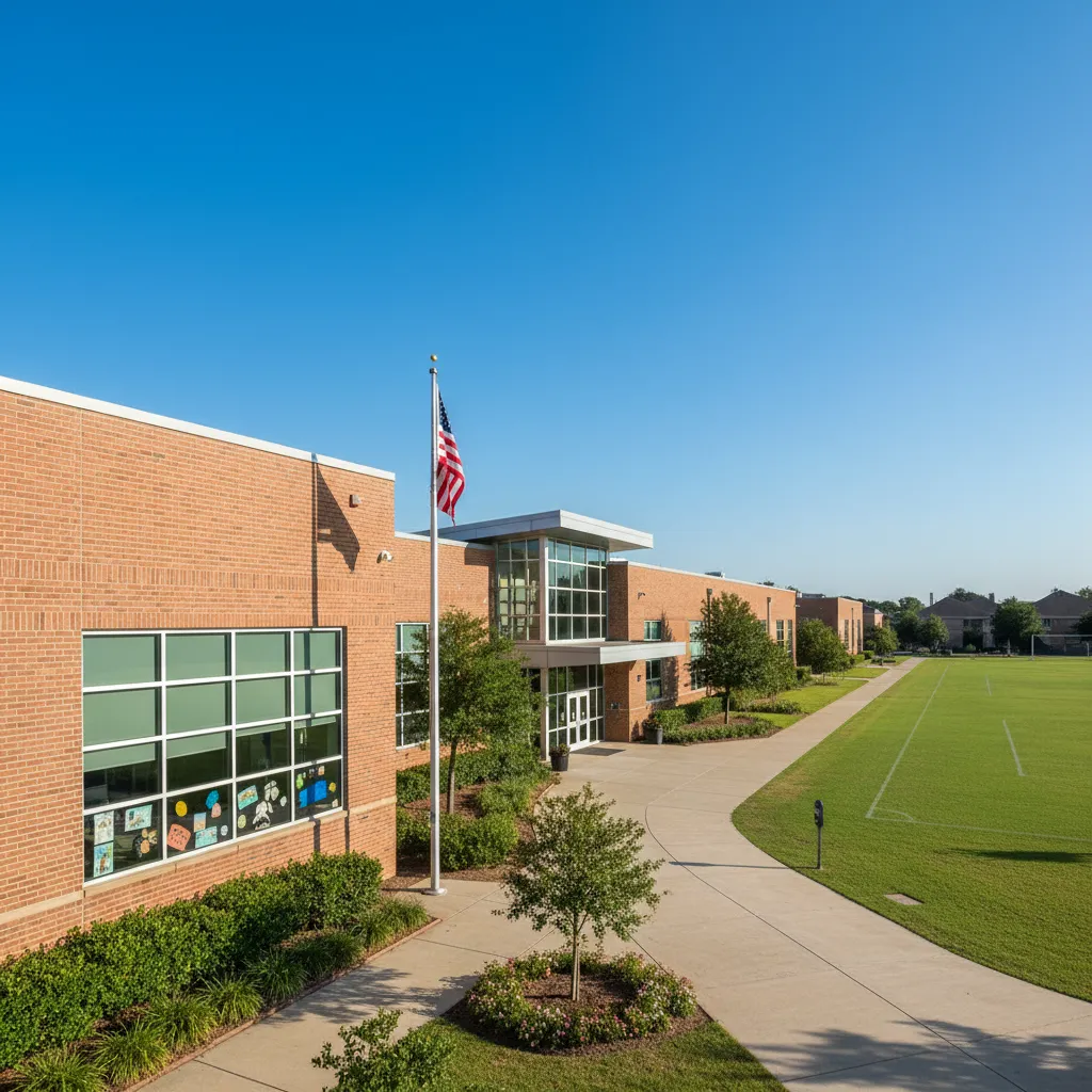 Pearland Independent School District — school district campus in Houston Texas with well-maintained buildings and fields