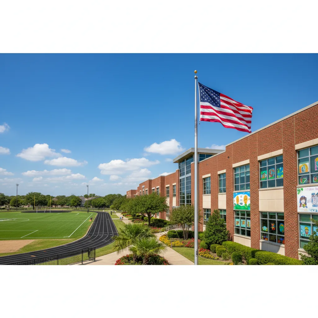 Spring Branch Independent School District — school district campus in Houston Texas with well-maintained buildings and fields
