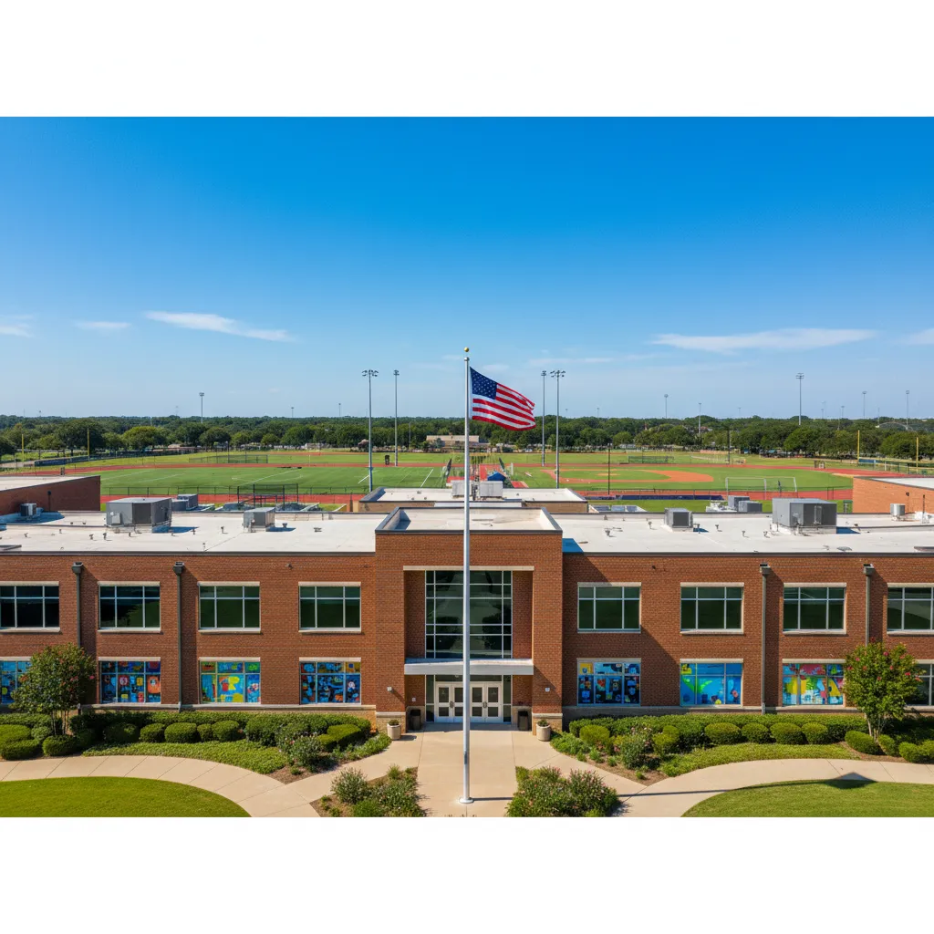 Tomball Independent School District — school district campus in Houston Texas with well-maintained buildings and fields
