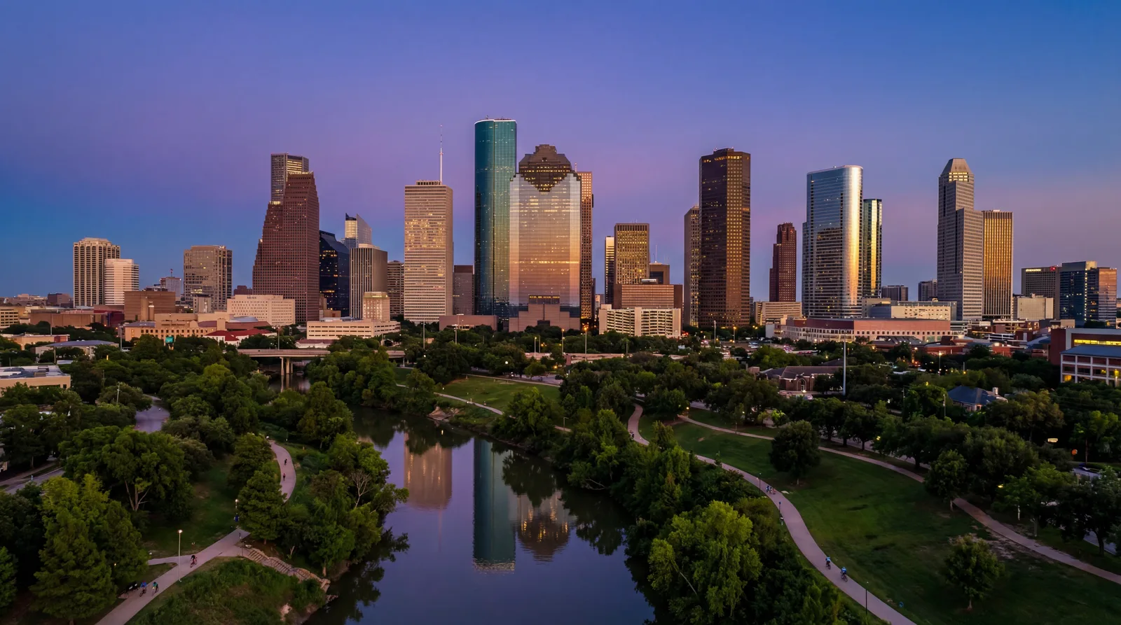 Houston skyline — cost of living guide for 2026 with downtown high-rise buildings