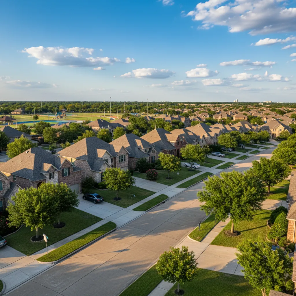 Cypress suburb near Houston Texas with tree-lined streets and family-friendly homes