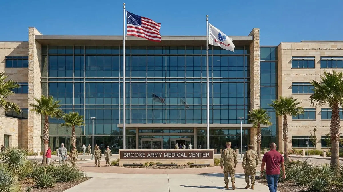 Brooke Army Medical Center main entrance at Fort Sam Houston in San Antonio, the Department of Defense's largest military medical facility