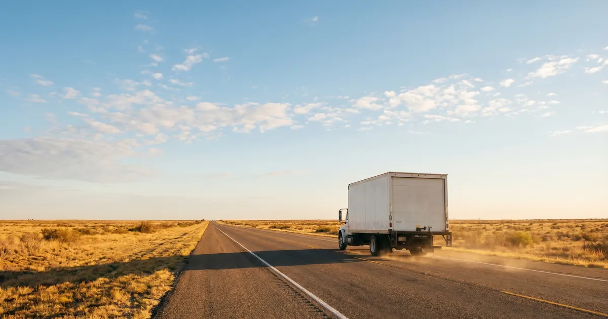 Moving from Illinois to Houston — moving truck on Texas highway