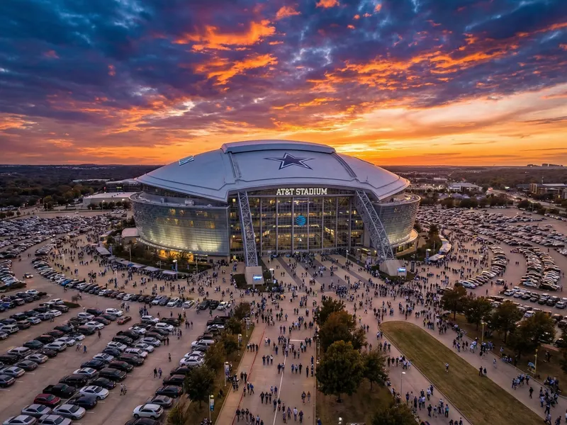 Aerial view of AT&T Stadium in Arlington, Texas — FIFA World Cup 2026 venue
